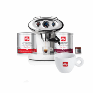 LUXURY STARTER PACK: X7.1 Machine White + 2 Capsule Cans + 1 Cappuccino Cup 350ml