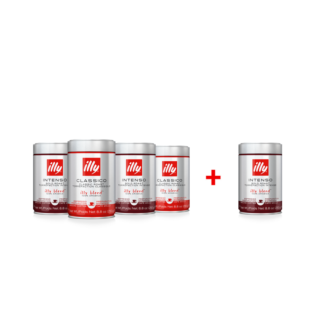 Buy illy 4+1 Bundle Ground Espresso Coffee 250g Can