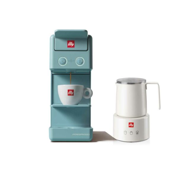 Y3.3 iperEspresso Machine - Amalfi Blue + Milk Frother (Free 1x Can of IperEspresso Classico 21s)